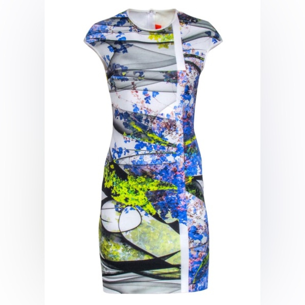 EUC Clover Canyon Colorful Floral Scuba Dress